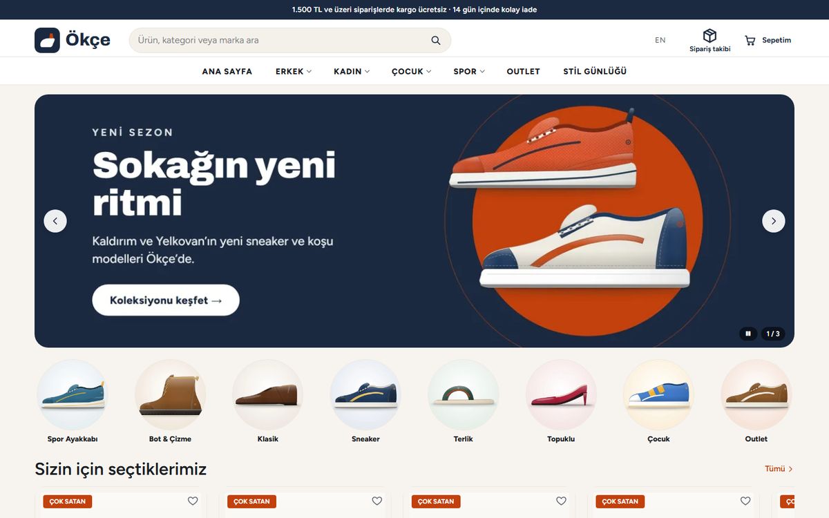 Kodluxe Ayakkabı V1 teması — canlı demo görünümü