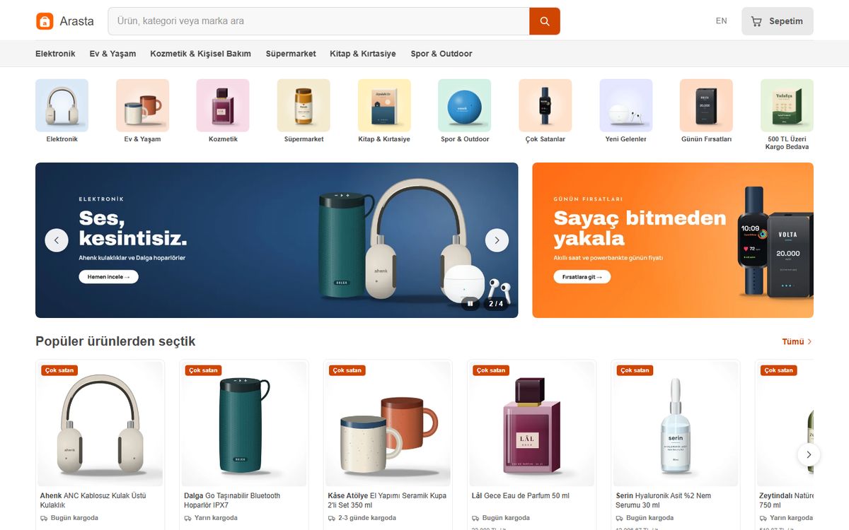 Kodluxe E-Ticaret V1 teması — canlı demo görünümü