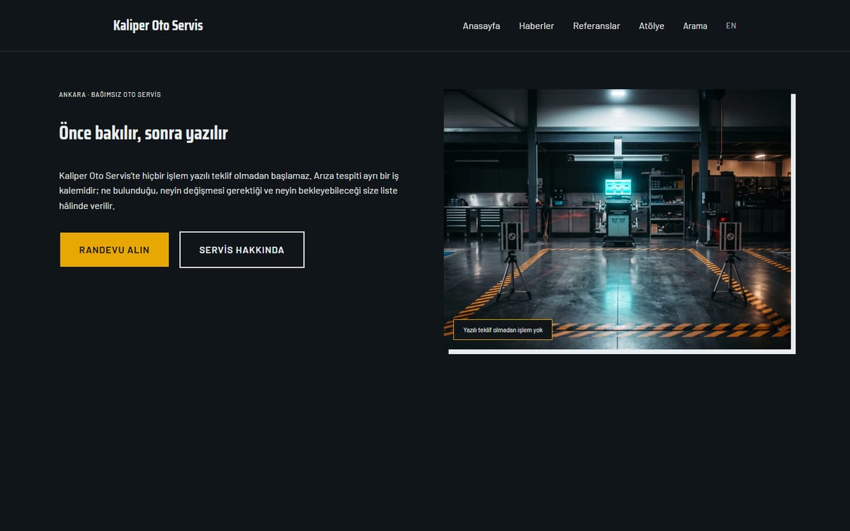 Kodluxe Otomotiv V1 teması — canlı demo görünümü