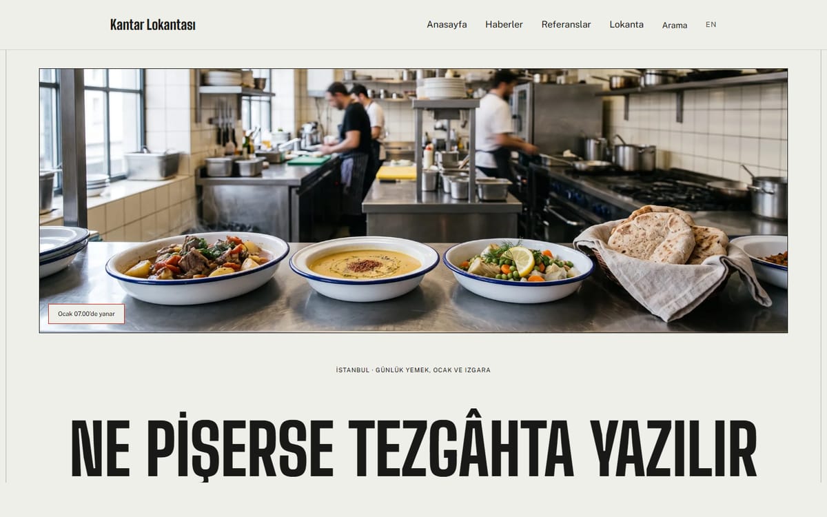Kodluxe Restoran V1 teması — canlı demo görünümü